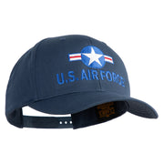U.S. Air Force Roundel Embroidered Retro Cotton Blend Snapback Cap - Navy OSFM