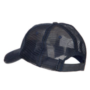 US Navy Veteran Circle Embroidered Low Profile Cotton Mesh Cap