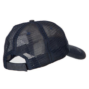 US Navy Veteran Circle Embroidered Low Profile Cotton Mesh Cap