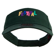 Colorful Festival Embroidered Cotton Twill Sun Visor