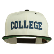 College Embroidered Snapback Cap