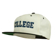 College Embroidered Snapback Cap