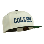 College Embroidered Snapback Cap