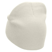 Basketball League Embroidered 8 inch Acrylic Short Blank Beanie - White OSFM