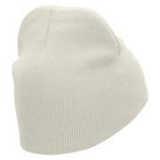 Basketball League Embroidered 8 inch Acrylic Short Blank Beanie - White OSFM