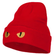 Cat Eyes Embroidered Long Beanie