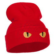 Cat Eyes Embroidered Long Beanie