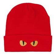 Cat Eyes Embroidered Long Beanie