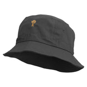 Golden Windmill Farming Embroidered Bucket Hat - Black OSFM