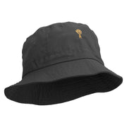 Golden Windmill Farming Embroidered Bucket Hat - Black OSFM