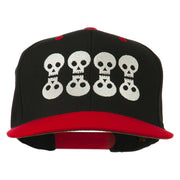 Halloween 8 Skulls Embroidered Snapback Cap