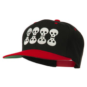 Halloween 8 Skulls Embroidered Snapback Cap