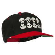 Halloween 8 Skulls Embroidered Snapback Cap