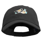 Outline Bird Logo Embroidered Low Profile Dyed Cotton Twill Cap - Black OSFM