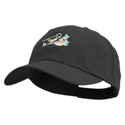 Outline Bird Logo Embroidered Low Profile Dyed Cotton Twill Cap - Black OSFM