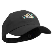 Outline Bird Logo Embroidered Low Profile Dyed Cotton Twill Cap - Black OSFM