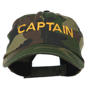 Captain Embroidered Enzyme Washed Camo Cap