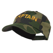 Captain Embroidered Enzyme Washed Camo Cap