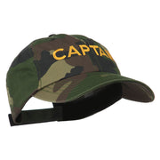 Captain Embroidered Enzyme Washed Camo Cap