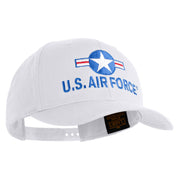 U.S. Air Force Roundel Embroidered Retro Cotton Blend Snapback Cap - White OSFM