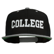 College Embroidered Snapback Cap