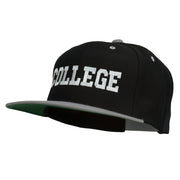 College Embroidered Snapback Cap