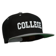 College Embroidered Snapback Cap