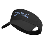 Slow Down Embroidered Cotton Twill Sun Visor - Black OSFM