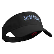 Slow Down Embroidered Cotton Twill Sun Visor - Black OSFM