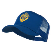 Crest Emblem Embroidered Mesh Back Cap