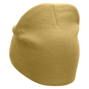 Basketball League Embroidered 8 inch Acrylic Short Blank Beanie - Khaki OSFM