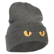 Cat Eyes Embroidered Long Beanie