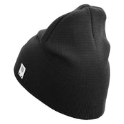 1st Marine Division Veteran Symbol Embroidered 8 Inch Solid Knit Short Beanie Made in USA - Black OSFM