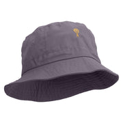 Golden Windmill Farming Embroidered Bucket Hat - Charcoal OSFM