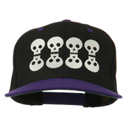 Halloween 8 Skulls Embroidered Snapback Cap