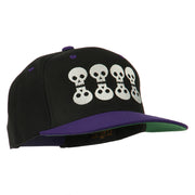 Halloween 8 Skulls Embroidered Snapback Cap