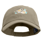 Outline Bird Logo Embroidered Low Profile Dyed Cotton Twill Cap - Olive OSFM