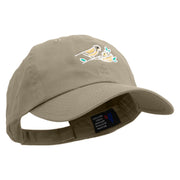 Outline Bird Logo Embroidered Low Profile Dyed Cotton Twill Cap - Olive OSFM