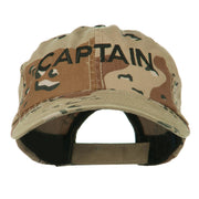 Captain Embroidered Enzyme Washed Camo Cap