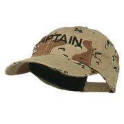 Captain Embroidered Enzyme Washed Camo Cap