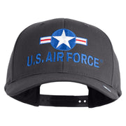 U.S. Air Force Roundel Embroidered Retro Cotton Blend Snapback Cap - Charcoal OSFM