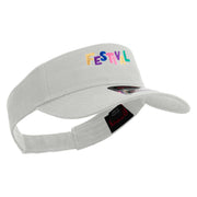 Colorful Festival Embroidered Cotton Twill Sun Visor