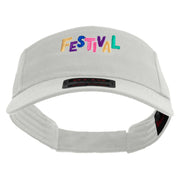 Colorful Festival Embroidered Cotton Twill Sun Visor