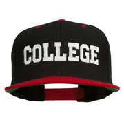 College Embroidered Snapback Cap