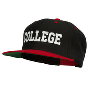 College Embroidered Snapback Cap