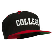 College Embroidered Snapback Cap