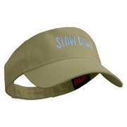 Slow Down Embroidered Cotton Twill Sun Visor - Khaki OSFM