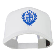 Crest Emblem Embroidered Mesh Back Cap