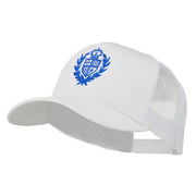 Crest Emblem Embroidered Mesh Back Cap