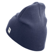 1st Marine Division Veteran Symbol Embroidered 8 Inch Solid Knit Short Beanie Made in USA - Navy OSFM